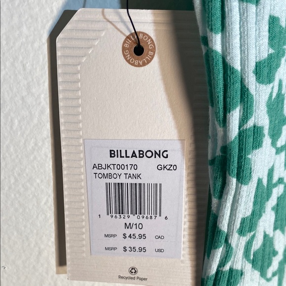 Billabong Green Patterned Tank Top - Picture 9 of 13